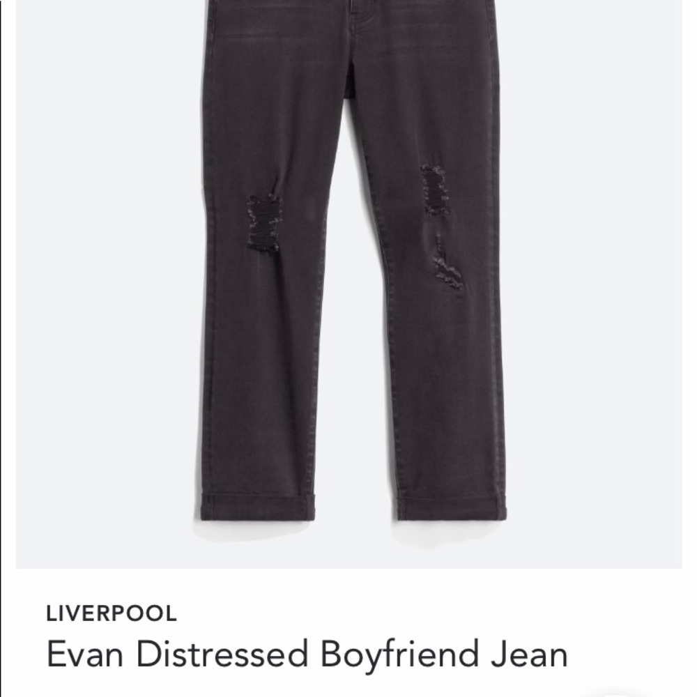 Distressed black jeans Liverpool size 8/29